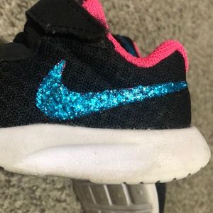 Blue Sparkle Swoosh Toddler Girls Nike Shoes